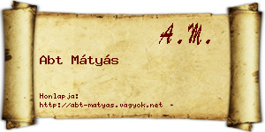 Abt Mátyás névjegykártya