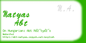 matyas abt business card